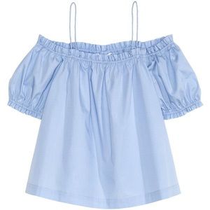 H&M Conscious Light Blue Off the Shoulder Blouse
